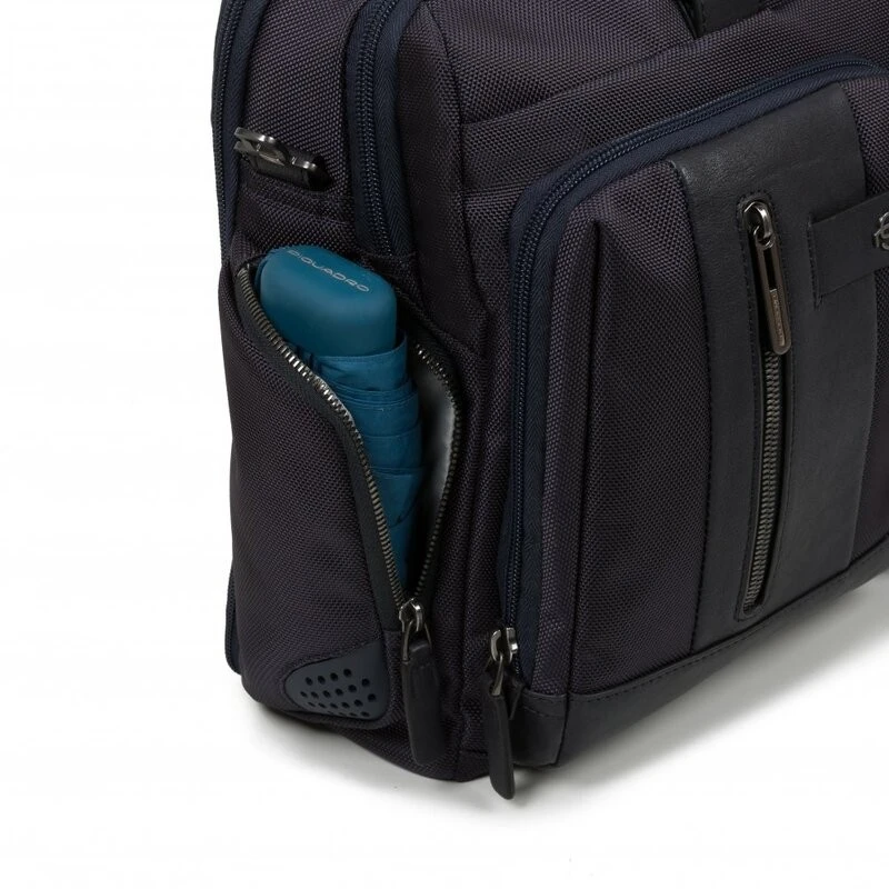 Бизнес чанта Piquadro Brief с отделение за 15.6" лаптоп, тъмно син цвят